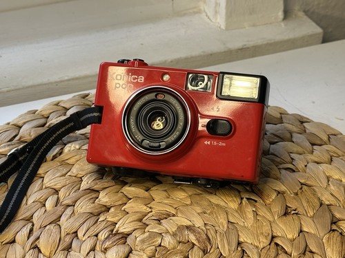 Konica pop red 35mm filmkamera - pop,